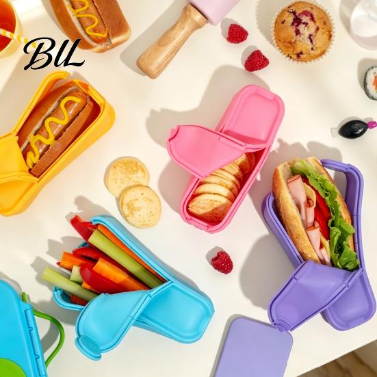 Boîte de rangement polyvalente Support à tacos en silicone de qualité alimentaire, Conception à boucle rabattable Boîte à outils de cuisine flexible pour burrito, Boîte de manipulation des aliments étanche pour