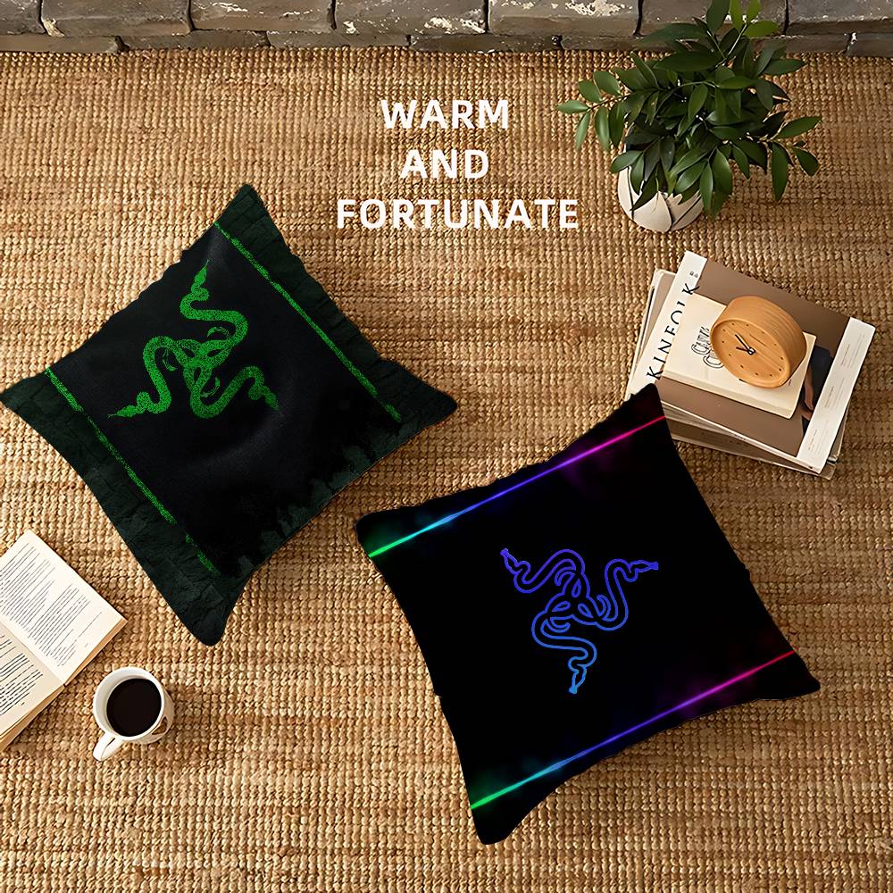 R-RAZER Logo Game Snake Cartoon Pillowcase Toon Gift Cushion Cover Bedroom Home Sofa Chair Seat Decor Pillow Case