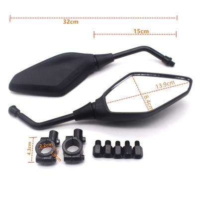 1 Pair Motorcycle Rearview Mirrors ABS Universal Electric Bikes 8mm/10mm Side Mirror 360 Degree Swivel for Honda Kawasaki Suzuki