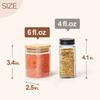 Spice Jars with Labels,Glass Seasoning Jars,Square Seasoning Containers for Salt,Pepper,Chili Powder,Sugar,Ginger Ground,Cumin