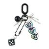 Cute Heart Keychain,Bag Charms,Dices Heart Key Chain Accessories Decor for Purse Handbag Car Keychain For Women Girls