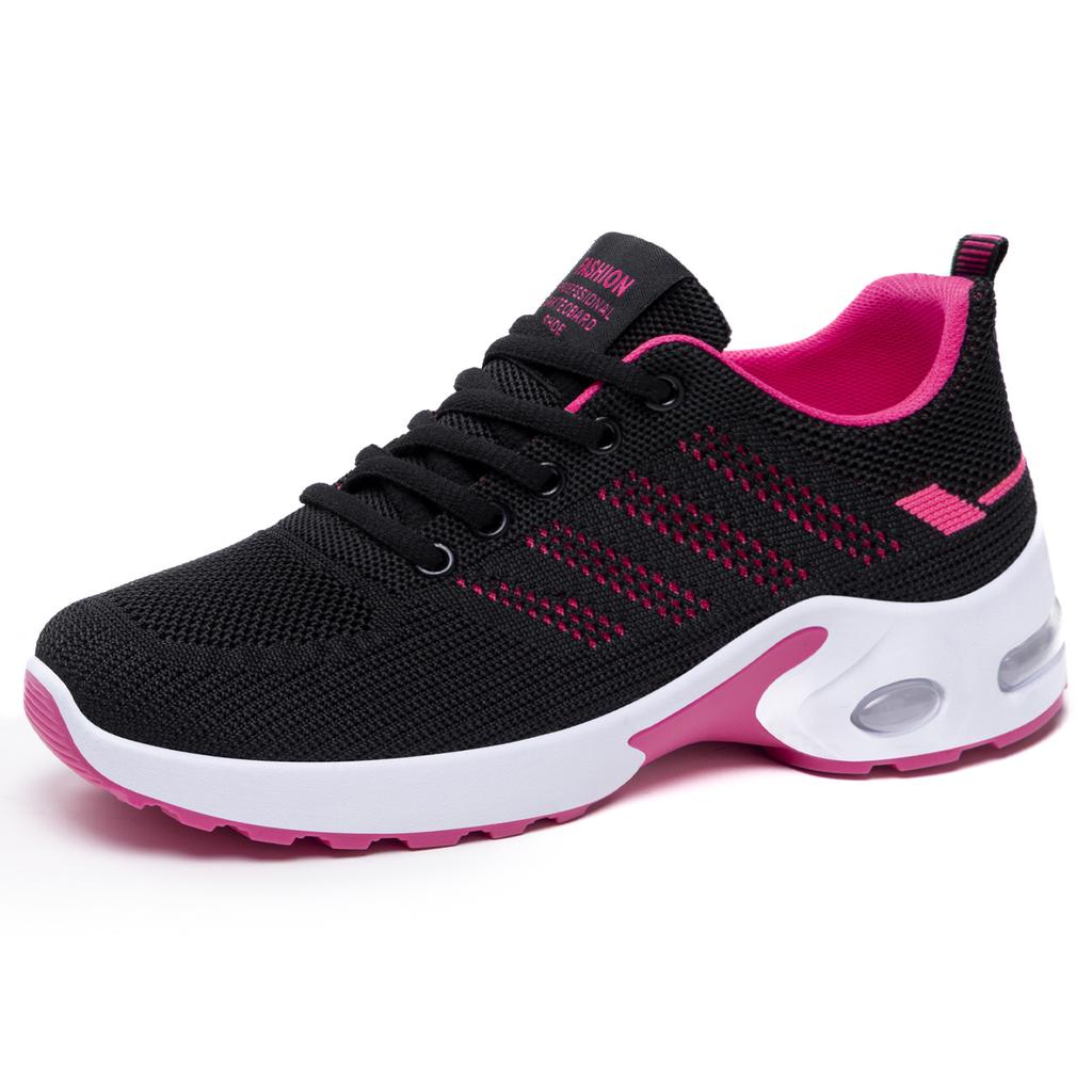 Sneakers Women's Shoes New Shoes Air Cushion Soft Sole Running Shoes Fly Woven Breathable Mesh Shoes Single Shoes