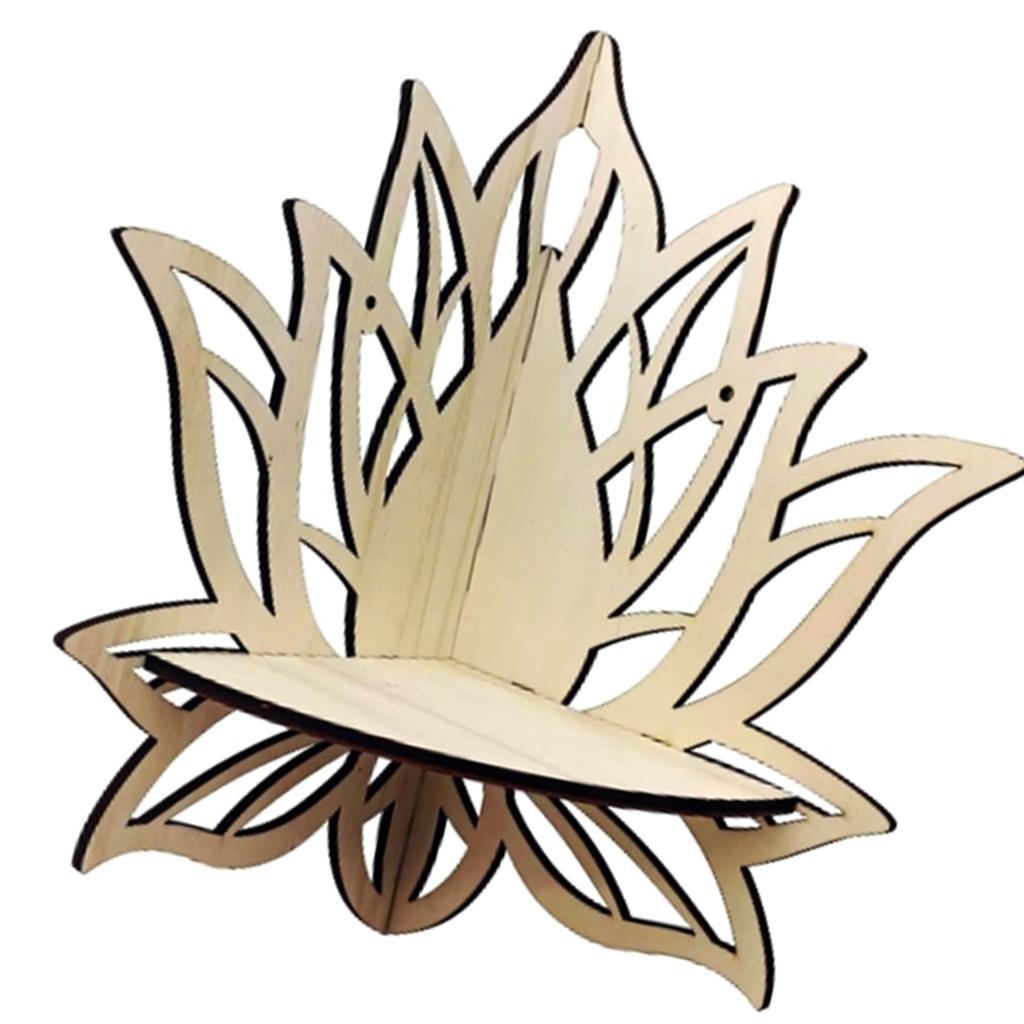 Wood Hollowed Flower Display Crystal Shelf Wall Mount Corner Shelf Floating Shelves Storage Rack for Home Office Decors