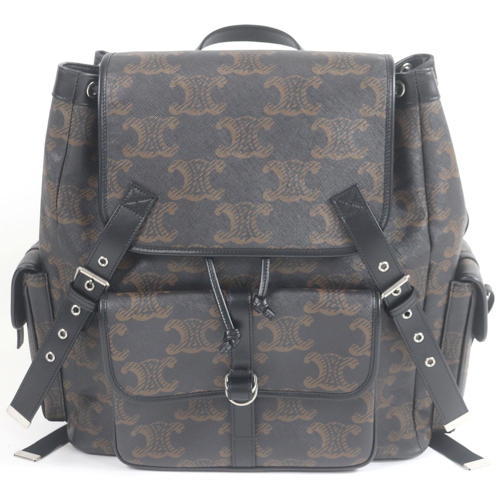 

CELINE Backpack Â· Daypack Triomphe total pattern Black brown Coated canvas Used