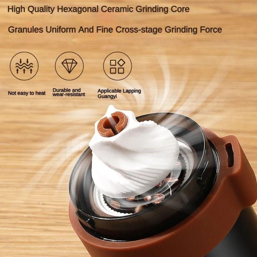 Doppelt gelagertes Design Handkurbel Kaffeemühle Einstellbarer Mahlgrad Bohnenmühle Bürogebrauch