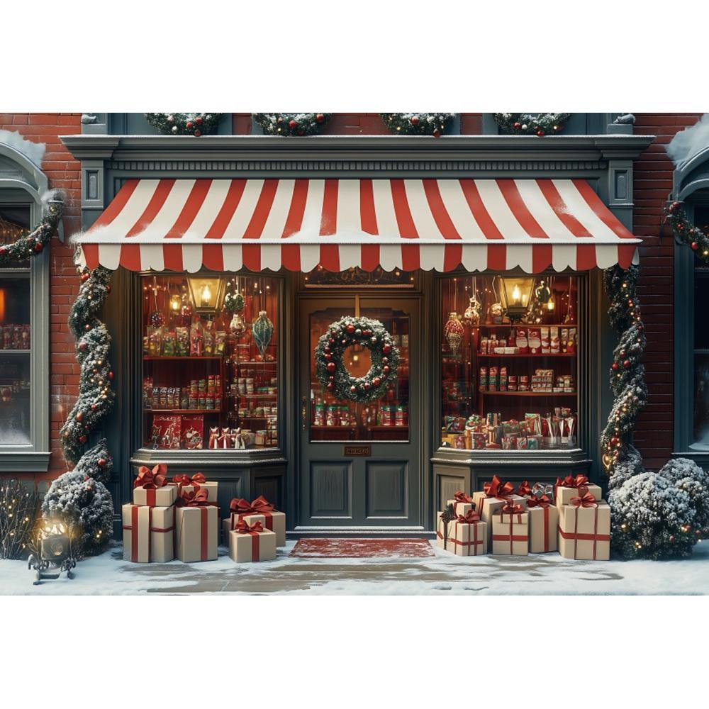 Christmas Candy Toy Store Christmas Tree Gift Theme Banner Background Birthday Party Decoration Photography Background Cloth 5