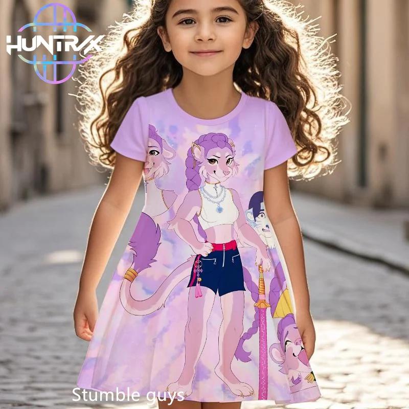 Vestido de Verano Ligero de Chicas Cazadoras de Demonios Kpop Dibujos Animados Anime Manga Corta Vestido de Playa Casual Camisón