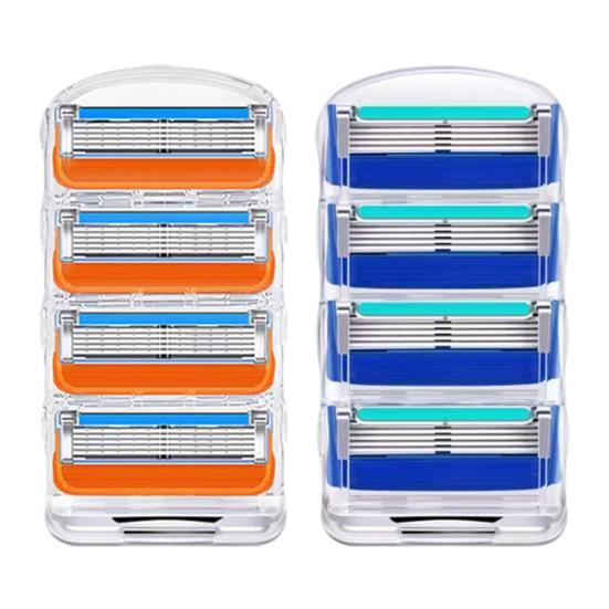 4Pcs Men Razor Blade Refills 5 Layers Stainless Steel Manual Shaver Trimmer Blades Cartridges Replacement Husband Father Gift
