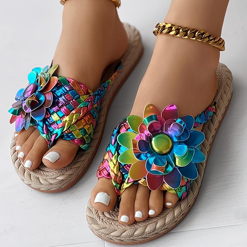 Women'S Colorful Floral Slide Sandals