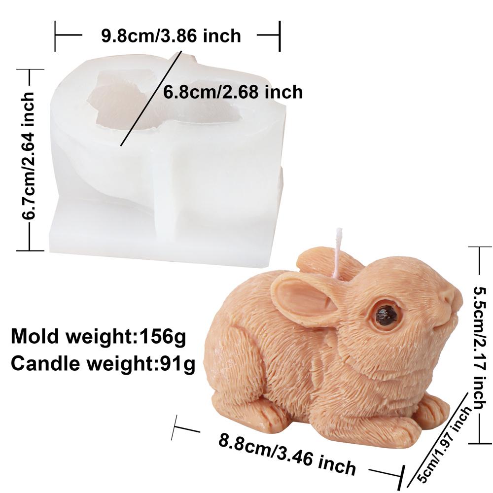New Easter Rabbit Silicone Candle Mold DIY Bunny Gypsum Soap Mold Animal Resin Making Crafts Casting Molds Party Gift