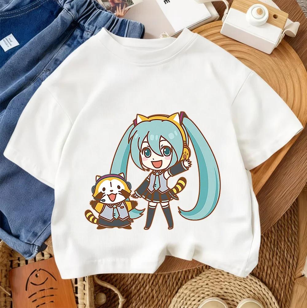 Fashion Children T Shirt Hatsune Miku Cute Kawaii Design Boys Girls Summer Street Style Crew Neck Outfit 314 Years