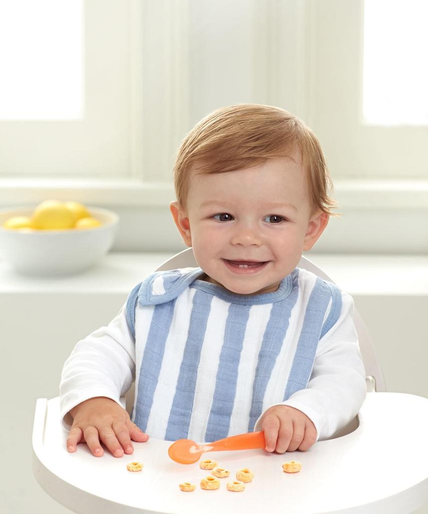 Aden Anais Snap Bib Rock Star Muslin Cotton Adjustable Bib for Baby Baby Shower Gift BBADAB7112 + 3-Pack 100% 3-Stage Feeding, Gift,