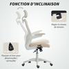 Ergonomic Office Chair, Adjustable Armrests, Lumbar Support, Headrest, 60 x 63 x 120 cm, Beige