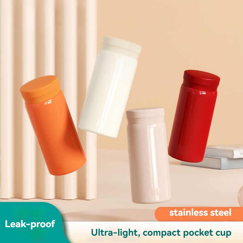 200ML/300ML Mini Insulated Cup Stainless Steel Pocket Cup Car Vacuum Flasks Coffee Cup Portable Leak-proof Thermal Water Bottle