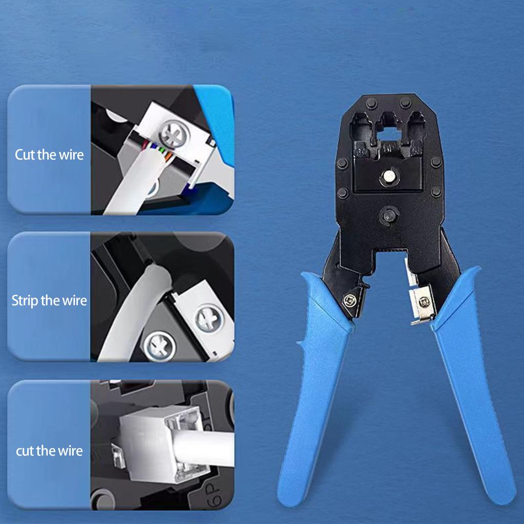 3 in 1 Crimping Tool For Cat5 Cat5e Cat6 Ethernet Cables With Steel Construction And Ergonomic Grip For RJ45 RJ11 Phone Cable Connectors