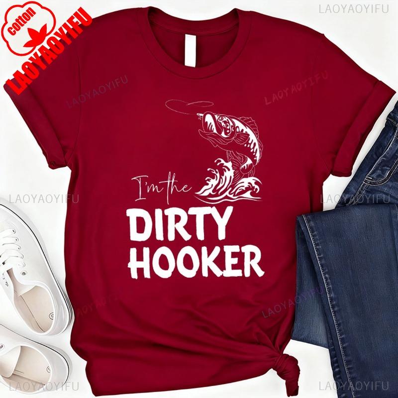 Couples Matching Cotton T-Shirts I'm Dirty Hooker Master Baiter Funny Couples Gift Shirt, Humorous Wifey and Hubby Streetwear