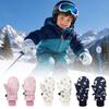 Windproof Kids Winter Gloves Waterproof Warm Mittens Printed Children Ski Gloves Snowy Adventures