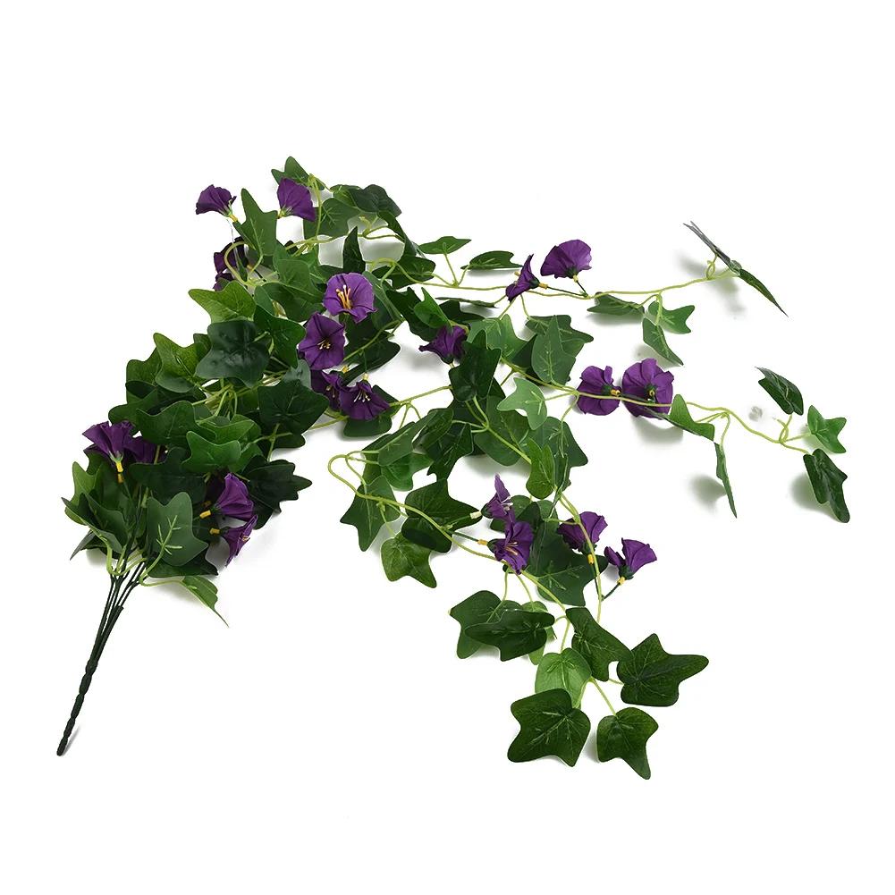Artificial Flower Rattan Fake Plant Vine Decoration Wall Hanging Roses Flowers For Home Wed Party Interior Outdoor Decoration