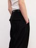 FRAGE A-Sic Pintuck Wide Straight Slacks - Black Indigo