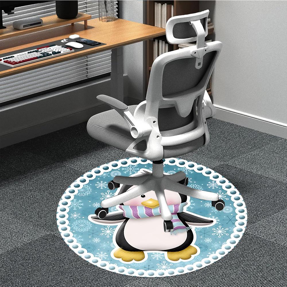 

1 шт. Шарф с пингвином для зимы, Коврик для стула в офис, Мягкий, Нескользящий полиэстеровый коврик, Офис, Прихожая, Гостиная, Спальня, yy251207240 80cm by 80cm