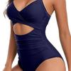 Neuer einteiliger Badeanzug mit festen Cups, ausgeschnitten, Damen, hochtailliert, Slim Fit Bikini, Bauchkontrolle, Badeanzüge, sexy ausgeschnittene Bademode