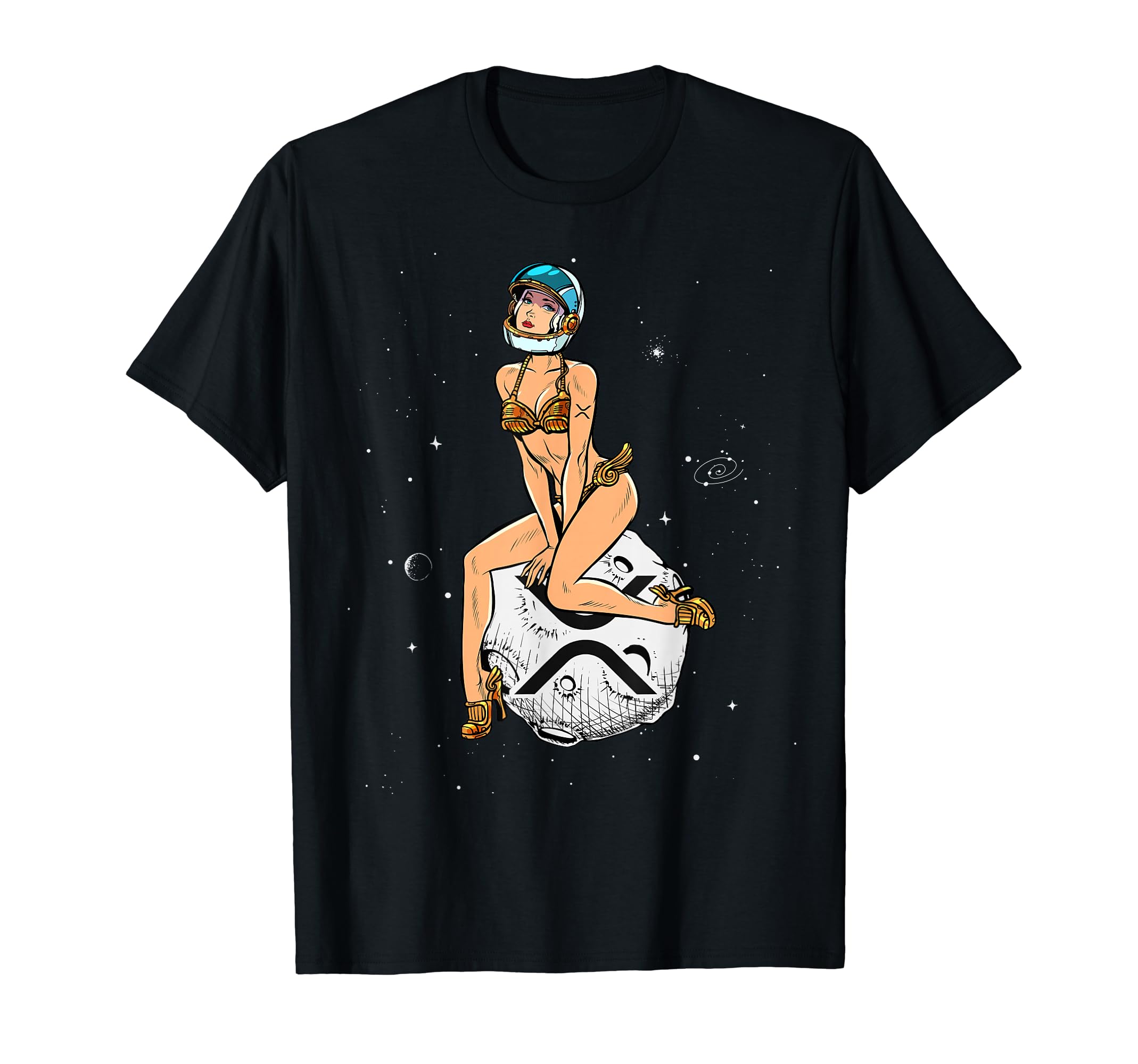 Криптовалюта Pin-Up Girl Холдит XRP Ripple Крипто Луна Футболка