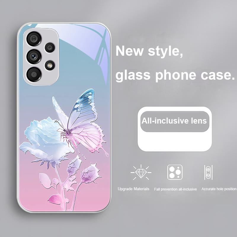 Motyl Stopniowy Czerwony Do Samsung Galaxy Note 10 Plus S20 21 FE S23 Ultra S8 9 A70 72 73 50 51 52 53 Szkło Hartowane Etui Na Telefon