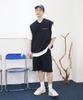 Modernoment One-Pleat Wide Sweat Shorts [Navy]