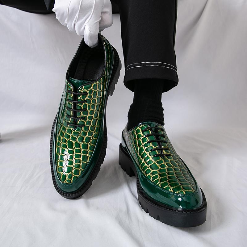 Fashion Classic Men Height-increasing Derby Shoes Men Thick-soled Anti-slip Lace-up Business Office Brand Leather Shoes Men Sizes 38-46