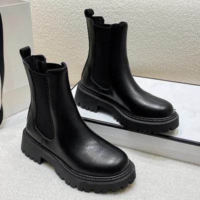 2024 Chelsea boots nowe grube podeszwy damskie zimowe buty dla kobiet jesienna moda grube podeszwy krótkie buty dla kobiet
