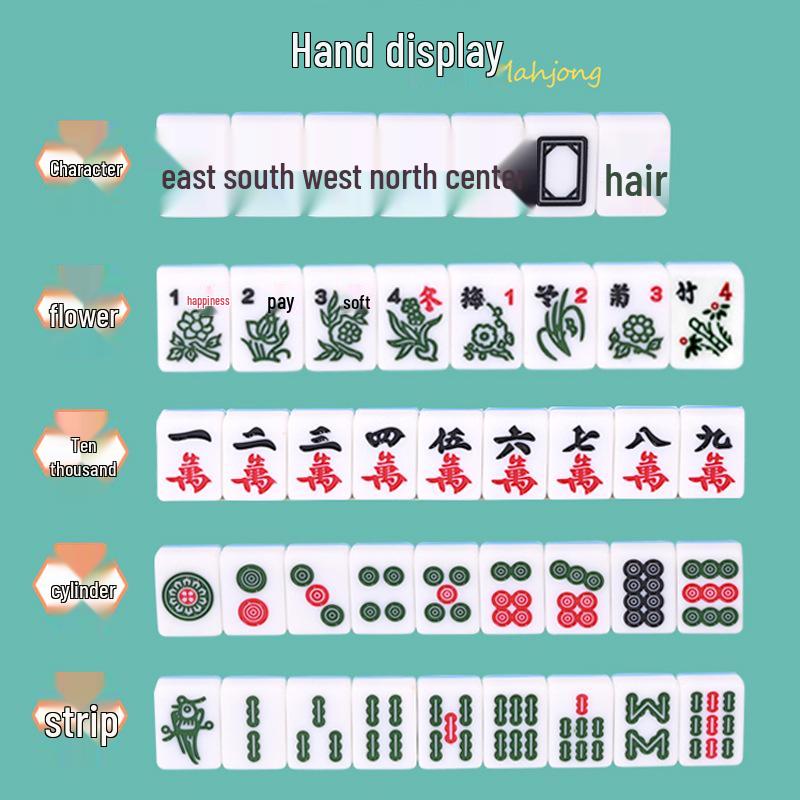 Conjunto de Mahjong Compacto: Azulejos Pardal Sólidos Esculpidos, Tamanhos 24mm e 30mm, Ideais para Uso em Viagens e Dormitórios