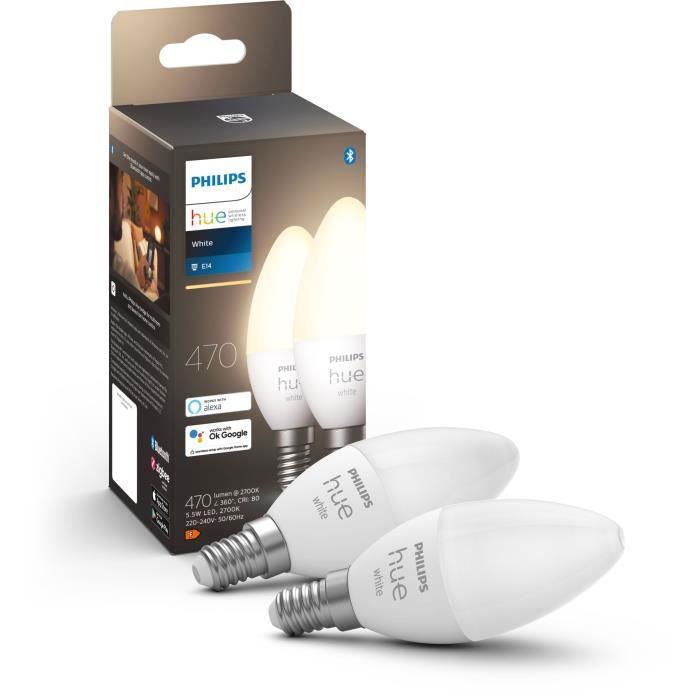 Philips Hue HW 5,5 W E14 Smart-Glühbirnen x2