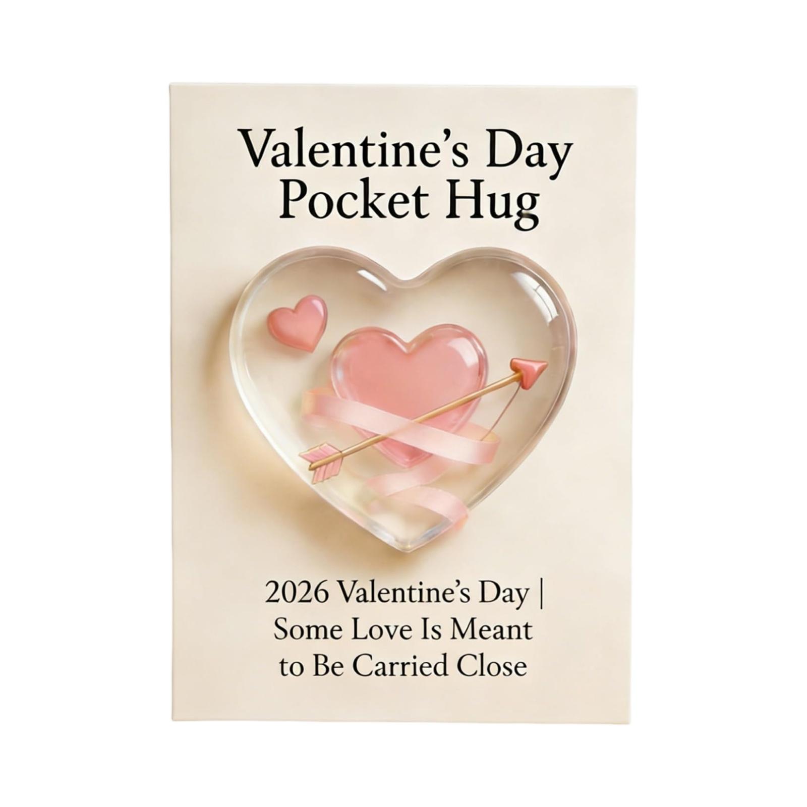 

Valentine’s Day Pocket Hug — A Small Reminder Of Love, Valentine Little Pocket Heart Hug Cards, Inspirational Relationship Gift, One Size