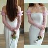 Solid Color Wedding Long Sleeves Yarn Pleated Lace Arm Covers Holy Bridal Arm Sleeves  Festival
