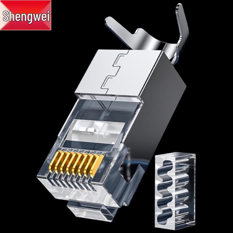 

Shenwei CRJ6010P Shielded Cat6A RJ45 Modular Plug (10-Pack)