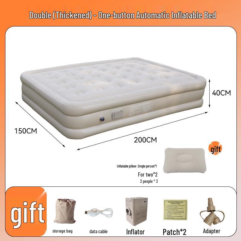 Portable Double Camping Mattress with Built-in Pump