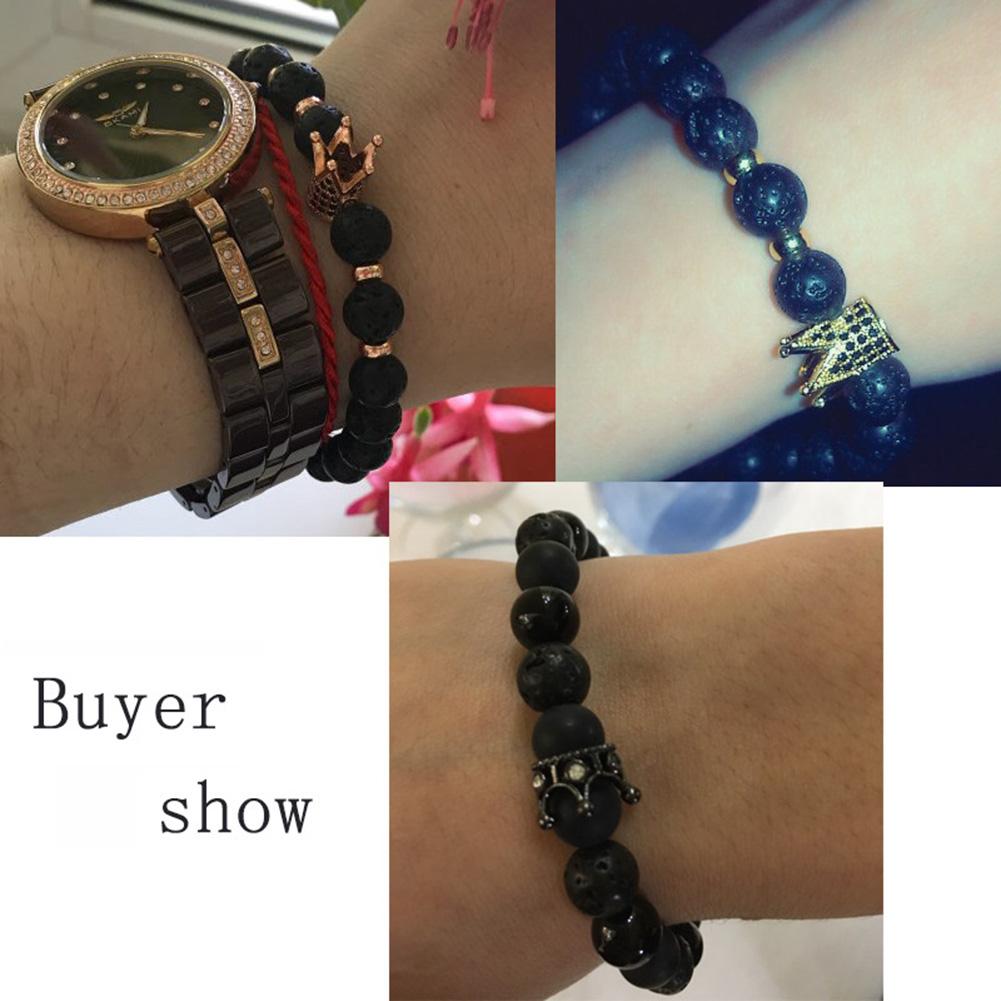 Unisex Fashion Beaded Bracelet Chic Crown Helmet Decoration Hand Chain