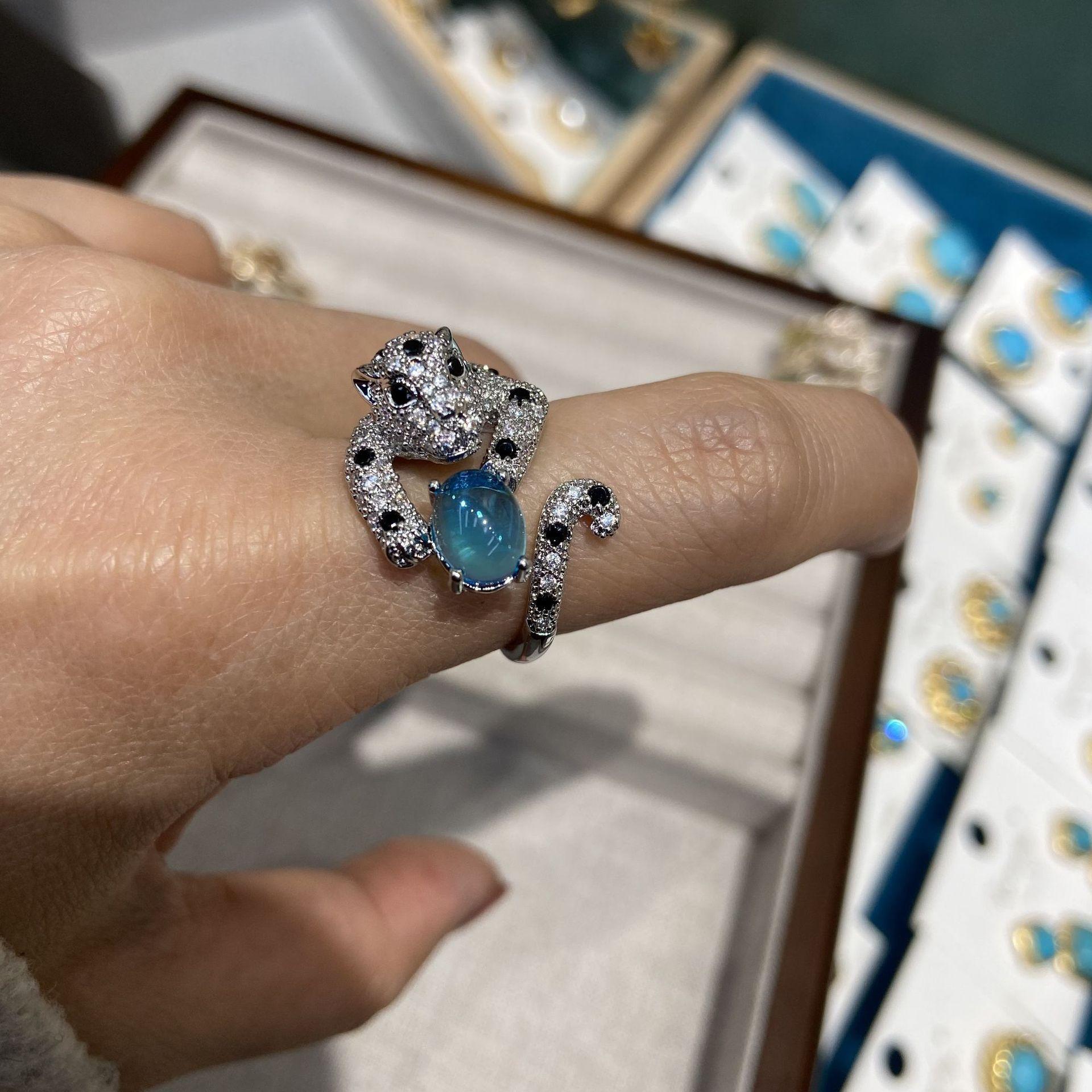 

Новое кольцо Kajia, ювелирное изделие из глазурованного натурального нефрита, кольцо с леопардовым принтом и цветными бриллиантами