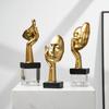 3 Pcs Gold Thinker Statues Sculptures for Home Decor, Golden Statues Table Decor Accents, House Decorations for Living Room Bedroom Office, Bookshelf