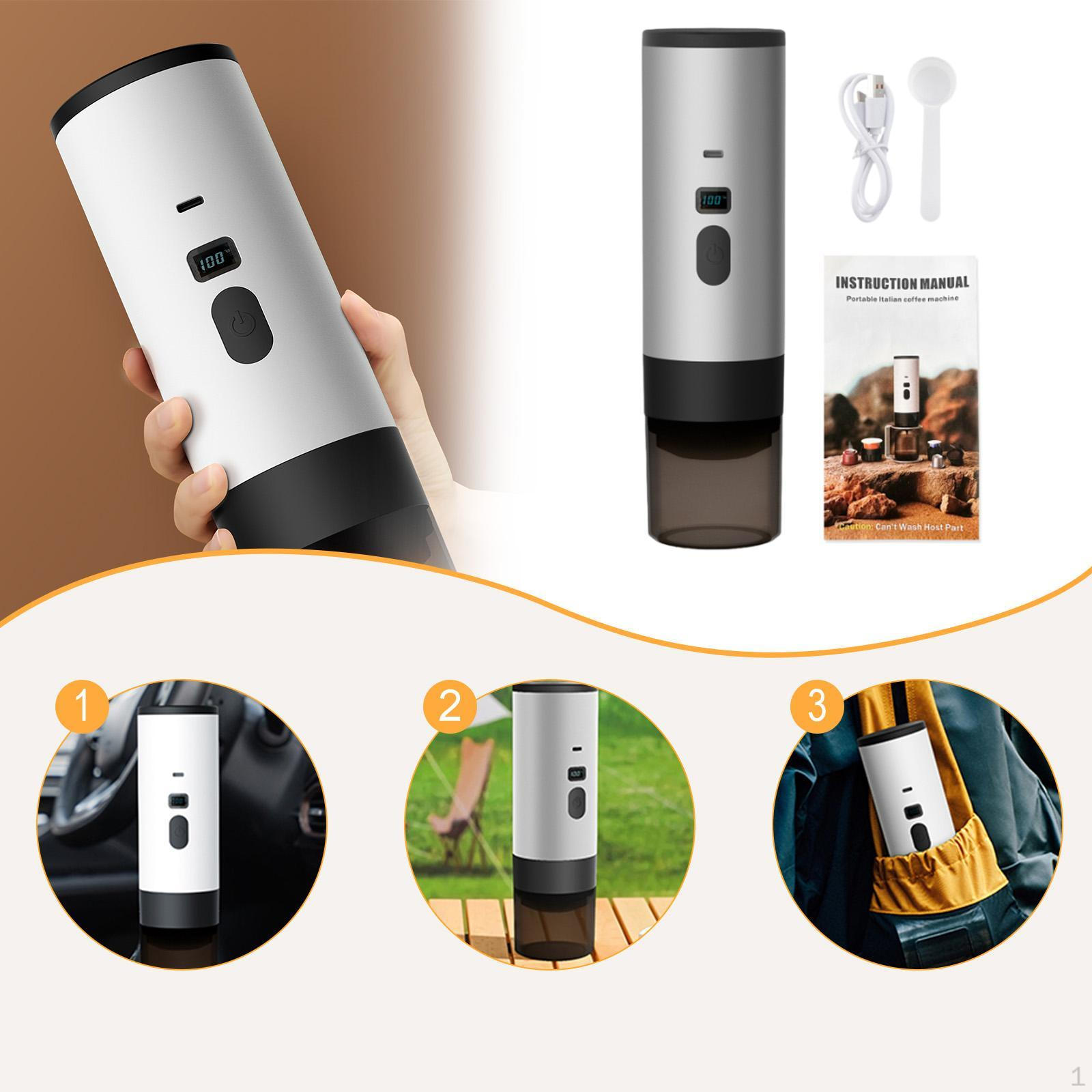 

Капсульная кофемашина Автомобильная эспрессо-машина Подарок на день рождения Практичная Профессиональная Дорожная для серый