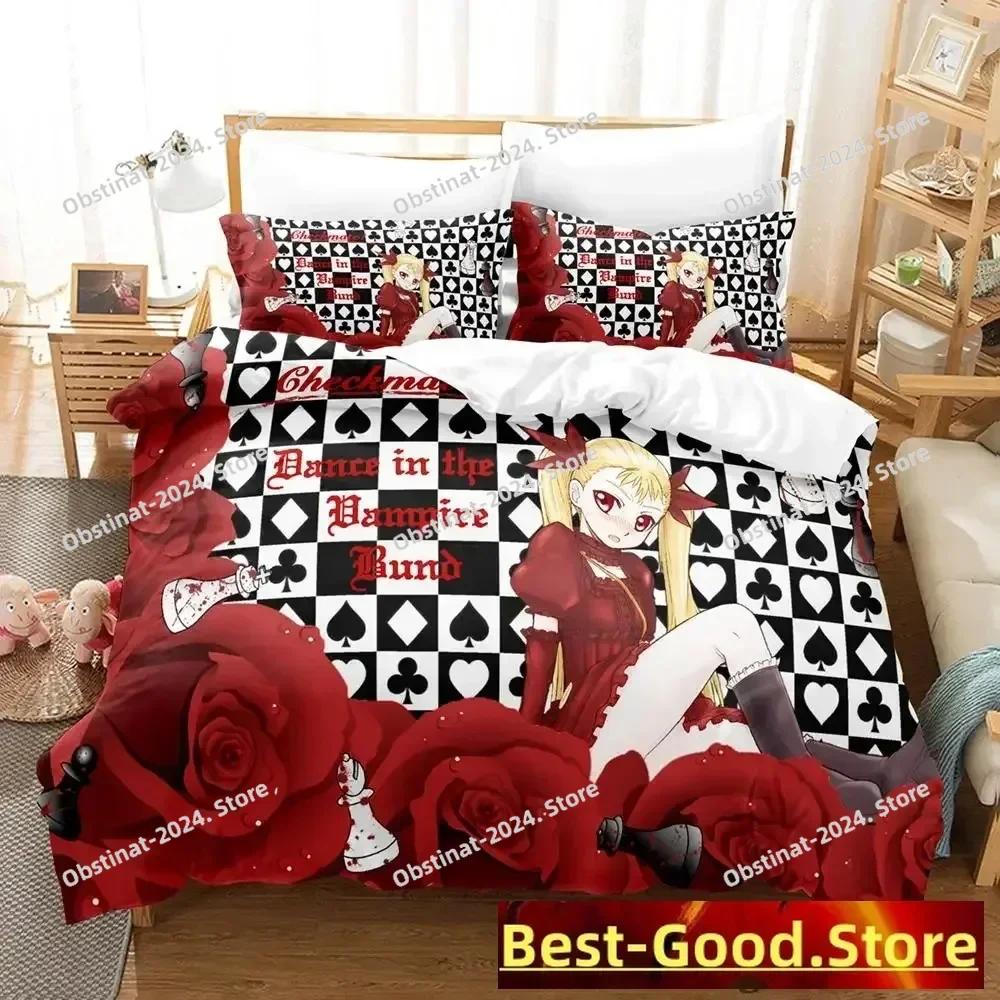 New Dance In The Vampire Bund Bedding Set Print With Pillowcase Bed Duvet Cover Soft Single Double Queen Super King Size