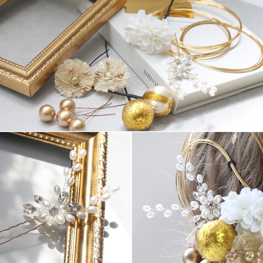 Bud Flower Hair Graduation Dried Gold Ornament, Coming-of-Age Ceremony, Ceremony, Flowers, Mizuhiki, Leaf, Kimono, Furisode, Hakama, Headpiece,