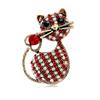 SKEDS Women Men Fashion Creative Exquisite Cute Cat Crystal Pin Lovely Kitten Rhinestone Delicate Kitten Enamel Brooch Badges