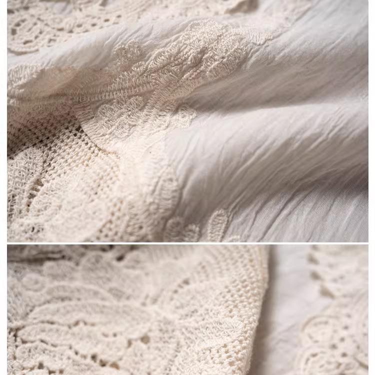 DIMANAF 2026 Vest T-Shirt Women Lace O-Neck Hollow Summer Style Basic Tops New Tees Loose Vest