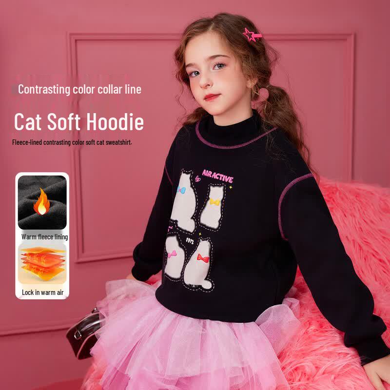 ABC KIDS Girls  Fleece-Lined Sweatshirt 170 чёрный