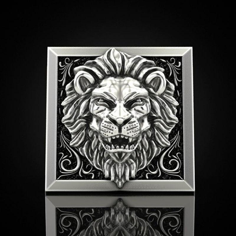 A Cross-border Hot Fashion Retro Domineering Lion Ring Creative Invisible Storage Box Box Holiday Gift