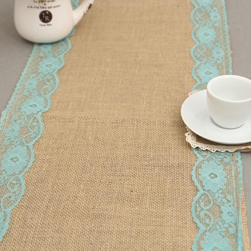 Buy Hessian Table Runners Lace Natural Burlap Jute Rustic Wedding Table
