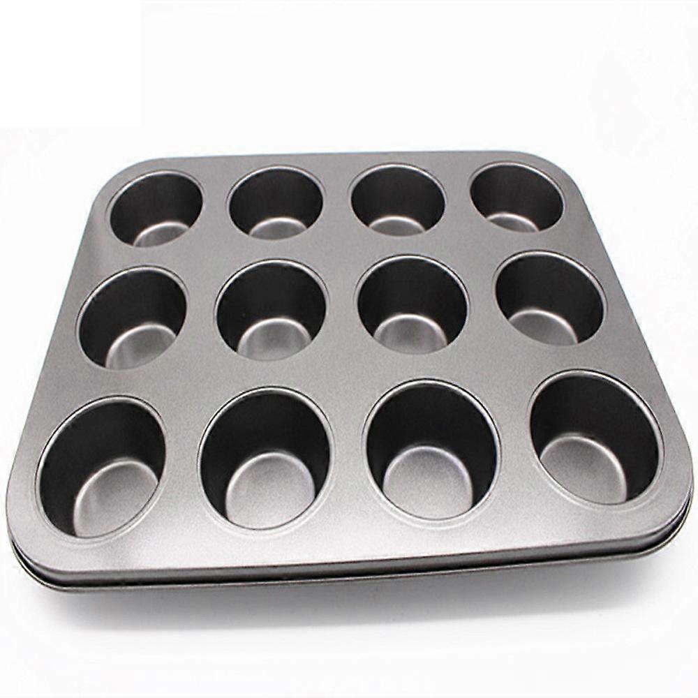 12 Cup Cupcake Pan Muffin Tray Cupcake Mold Muffin Pan Carbon Steel Baking Pan Non Stick Bakeware Biscuit Pan Microwave Cake