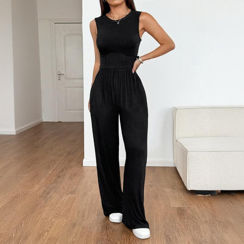 Solid-color Corset Jumpsuits for Women's Spring and Summer