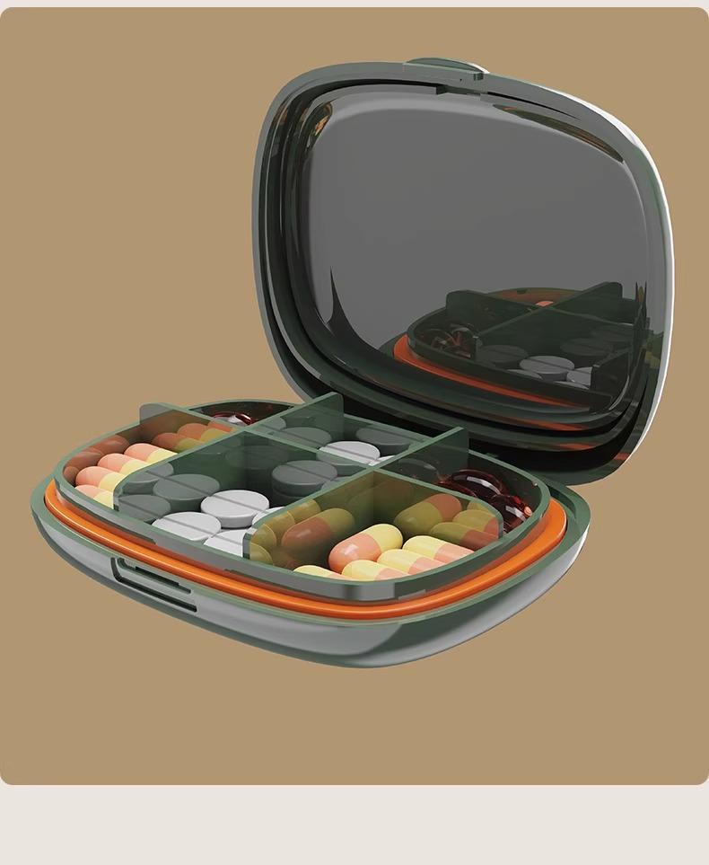 Portable Pill Dispenser Box - 3 Times/Day, 7-Day Medicine Reminder for Home & Travel